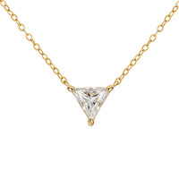 Parure de bijoux en argent sterling 925 plaqué rhodium pour femme, avec moissanite taille trionne pointue couleur D VVS1, pour mariage, comprenant bague, collier et boucles d'oreilles