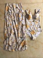 Set Baju Renang Wanita dan Atasan Pantai STOCK Print, One Piece Swimsuit Underwire Push Up, Rok Pantai, Ukuran S-XL