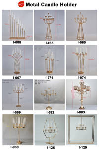 Offre Spéciale LISSE Bougeoir de table à 12 bras de haute qualité en métal doré - Product Image 3