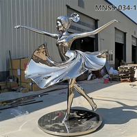 Sculpture de danseuse de ballet en acier inoxydable, statue pour école de danse, décoration extérieure pour jardin, exposition commerciale