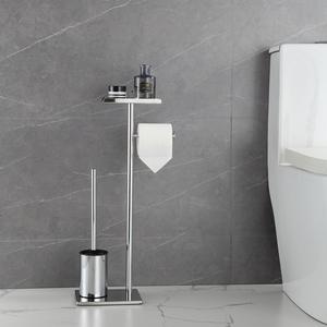 Brosse de toilette moderne en acier inoxydable écologique Porte-serviettes en papier rectangulaire sur pied pour salle de bain Garantie 1 an - Product Image 3