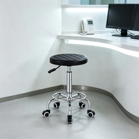 Vente d'usine respirant Pu moulé ESD antistatique chaise de laboratoire sans bras médecin soins infirmiers travail chaise pivotante pour laboratoire de salle blanche d'hôpital