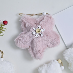 Nuevo Adorno Navideño Colgante de Peluche Rosa con Forma de Ángel, Corazón y Estrella para Árbol de Navidad - Product Image 6