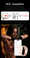 Bracelet intelligent sportif sans écran KR96Pro, ECG+PPG, compteur d'exercices, podomètre, calories/distance, fréquence cardiaque, sommeil, oxygène sanguin, données HRV