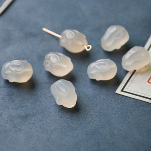 Pendentif lapin sculpté en agate naturelle, perles intercalaires à trou ouvert pour la fabrication de bracelets, matériel de bijouterie DIY - Product Image 2