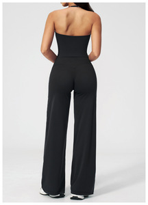 Pantalon droit pour femme, soutien-gorge de sport pour femme à forte poitrine, débardeur tricoté pour femme, pantalon capri blanc, ensemble de yoga et de pilates - Product Image 3