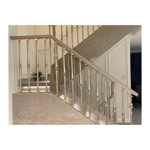 Pháp biệt thự sang trọng lan can cầu thang thép không gỉ lan can ban công kim loại bài viết tùy chỉnh - Product Image 1