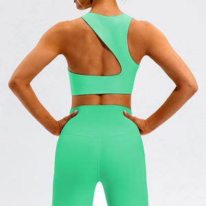 Tiktok Hot Sexy cuello alto a prueba de golpes deportes Yoga sujetador niñas gimnasio Fitness desgaste sujetador Top logotipo personalizado ropa para mujeres - Product Image 6