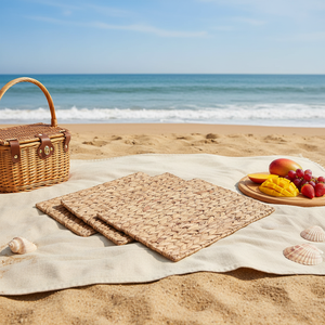 Sous-verres et sets de table rectangulaires en jacinthe d'eau 100% naturelle, écologiques, résistants à la chaleur, design personnalisable, faits à la main, 25 cm x 35 cm - Product Image 2