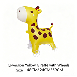 Palloncino in lamina metallica spessa a forma di coniglio camminante, con ruote, confezionato singolarmente in sacchetto OPP, articoli per feste a tema <span class=keywords><strong>animali</strong></span>, compleanno per bambini - Product Image 5