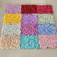 Haute qualité coloré 3d hortensia fleur mur toile de fond fête de mariage décoration de scène soie artificielle Rose fleur mur