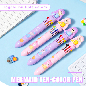 Commercio all'ingrosso 10 colori 0.7mm sirena di plastica penna a sfera bellissimo segno di <span class=keywords><strong>scrittura</strong></span> per l'ufficio o la scuola 1.0mm di larghezza - Product Image 2
