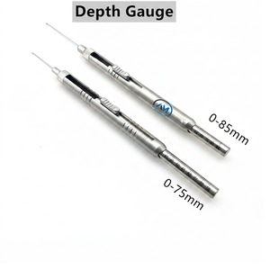 Al Mida Healthcare - Medidor de Profundidad de Acero Inoxidable, Instrumento Quirúrgico de Medición de 0-75 mm, 0-85 mm, Medidor de Profundidad para Tornillos Óseos - Product Image 1
