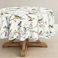 Nappe ronde florale de printemps, résistante à la chaleur et aux taches, pour la décoration de table, housse de table d'été, vente en gros d'usine, ornement pour la maison