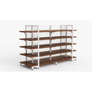 Metal Frame Knock-down <b>Heavy</b> <b>Duty</b> Double-sided Freestanding Adjustable Cold-rolled Steel & Wood Wooden Tiers Rack From Vietnam - Product Image 3