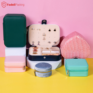 FADELI-caja de almacenamiento de joyas para mujeres y niñas, organizador portátil con cierre de tuerca para las orejas, de cuero PU, cajas pequeñas de joyería de viaje, gran oferta - Product Image 2