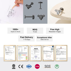 ASTM F136 Titanium Marquise CZ Bloem Hart Lip Ring Sieraden Piercing 16G <span class=keywords><strong>Labret</strong></span> Top Piercing <span class=keywords><strong>Labret</strong></span> Stud - Product Image 6