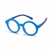 Lunettes pour enfants bloquant la lumière bleue avec monture ronde en caoutchouc de silicone, forme de visage diamant, matériau PC