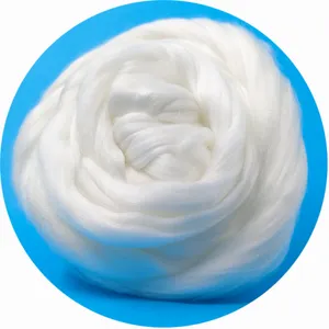 Good Quality White Polyester Fiber Tops 2D Bumps Top For Spinning Yarn