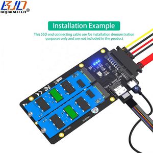 Slimline SFF-8654 4i Schnittstelle SATA 3.0 15-Pin Stromversorgung zu NGFF <span class=keywords><strong>M</strong></span>.2 Key-<span class=keywords><strong>M</strong></span> NVME & Key-B SATA 2280 M2 SSD Konverter Adapterkarte - Product Image 5