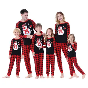 Latest Design Green Christmas Tree Printed Family Matching Pajamas Sets For Mom Dad And Kids Christmas Party Green Sleepwear