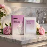 Masque facial en feuille éclaircissant antioxydant à la pivoine, collagène recombinant, vitamine E, anti-terne, hydratant, ODM