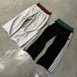 <span class=keywords><strong>Pantaloni</strong></span> Sportivi Casual da <span class=keywords><strong>Uomo</strong></span> Personalizzati in French Terry a Righe, Modello Svasato e Ampio, con Doppia <span class=keywords><strong>Vita</strong></span> Alta, Stile Hip Hop, Ricamati e Vestibilità Larga - Product Image 1