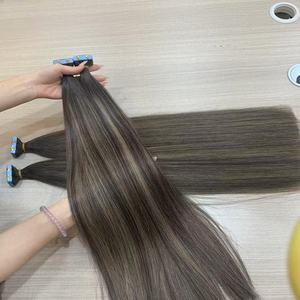 Extensioni per capelli con nastro adesivo 12A, all'ingrosso, lisce, da donna, 26 pollici, fornitori di extension con nastro adesivo grezzo, <span class=keywords><strong>100</strong></span>% capelli umani - Product Image 4
