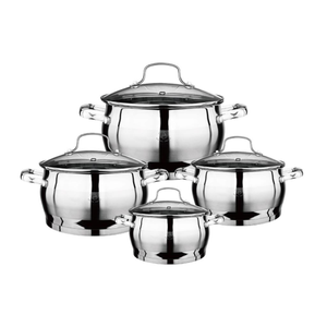 Set di 8 Cocottes in acciaio inossidabile a forma di mela con padelle in vetro - Product Image 1
