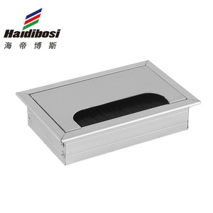 Caja de gestión de cables de escritorio de aleación de aluminio, cubierta abatible cuadrada integrada para organización de cables de escritorio de oficina - Product Image 3