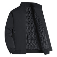 Veste matelassée pour homme grande taille, pour hommes matures, épaisse, thermiquement isolée, col mandarin, coupe classique confortable, manteau d'hiver