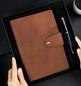 Cuaderno clásico de cuero PU con cierre magnético, diario de negocios profesional - Product Image 4