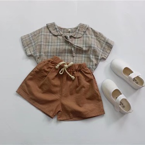 Pantalones cortos holgados de lino y algodón para niños, estilo coreano, novedad de verano 2022 - Product Image 3