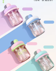New Customized <b>Plastic</b> Water Bottle Portable Student Cute Gift Kids Girls Drinking <b>Plastic</b> Cup with Straw - Product Image 5