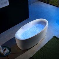 Baignoire Spa Moderne en Acrylique, Design Écologique, Système de Température Constante, Bain à Bulles, Haut-parleur Bluetooth