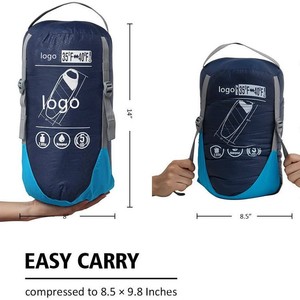 Saco de dormir Woqi Mummy de 500g, impermeable, ultraligero y compacto para adultos, para acampar al aire libre, color azul pavo real. - Product Image 1