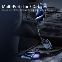 Chargeur de voiture rétractable en aluminium avec écran LED 105W, chargeur de voiture USB C 4 en 1 à charge rapide, adaptateur de voiture USB C à charge rapide PD