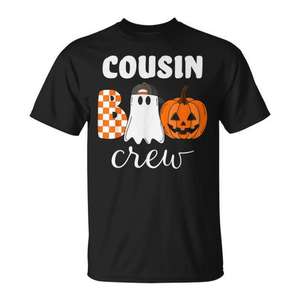 Cousin Boo Crew Halloween Pumpkin T-Shirt Noir Adulte Taille M - Product Image 1