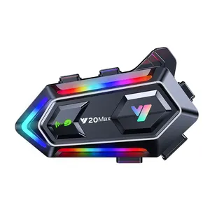 Eye-catching HiFi Sound RGB Light Music Sharing Helmet Headset Communication System Motorcycle Bluetooth Intercom Earphone