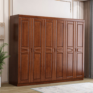 Dazhang Jiaju Solid Wood <b>Wardrobe</b> Walnut Hinged Door <b>Large</b> Capacity Bedroom Furniture New Chinese Style - Product Image 2