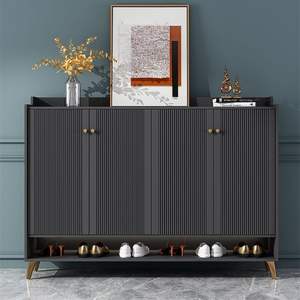 Zapatero de Madera Maciza de Gran Capacidad, Almacenamiento Multicapa, Diseño Moderno para Entrada - Product Image 3