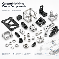 Piezas de Aluminio Mecanizadas por CNC Personalizadas, Piezas de Aluminio para Drones, Accesorios de Aluminio para UAV