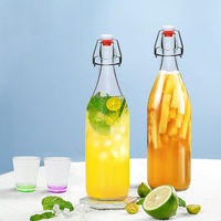Bouteille de bière en verre de 330 ml (11 oz), 500 ml (32 oz) et 18 oz avec bouchon à bascule, bouteille de vin en verre de 500 ml, bouteille vide économique à bouchon à bascule pour jus