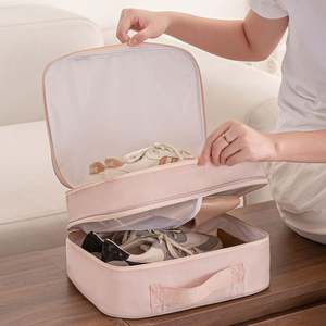 Bolsa de Almacenamiento de Zapatos de Viaje con Cordón de Poliéster Personalizada, Ligera, para Clasificar y Empacar Zapatos, Cubos Portátiles de Doble Capa - Product Image 2