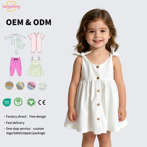 Robe d'été pour enfants, style court, design vif, joyeux, mignon, élégant, en coton et lin, avec imprimé, pour sortir - Product Image 1