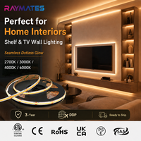 Bande lumineuse LED COB 24V 10W à CRI élevé, dimmable, flexible, découpable, longueur personnalisée, blanc chaud, spécialement conçue pour la décoration intérieure des armoires