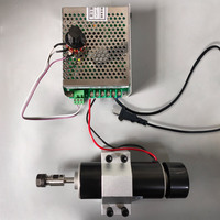 Moteur de broche refroidi par air 500W, alimentation 100V+WK611, régulateur de vitesse, mandrin ER11-8mm, CNC avec support de fixation 52mm