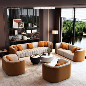 Set di Divani di Lusso dal <span class=keywords><strong>Design</strong></span> Moderno, Mobili in Pelle, <span class=keywords><strong>Divano</strong></span> Modulare da 1-4 Posti per Casa e Reception d'Hotel - Product Image 6
