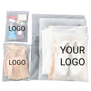 Custom Print Frosted Disposable Zipper <b>Bag</b> Ziplock PE for Shirt Socks Shoes <b>Clothing</b> Garment Packaging - Product Image 2