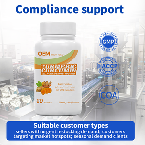 Cápsulas de Cúrcuma y Pimienta Negra a Granel, Fórmula y Empaque Personalizados, Ventaja de Costo al por Mayor y Suministro Estable - Product Image 5